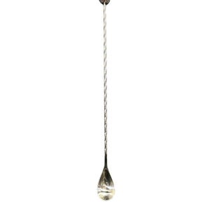 Peut inclure: Une cuillère à mélanger pour cocktails en argent avec un manche torsadé et une extrémité arrondie.