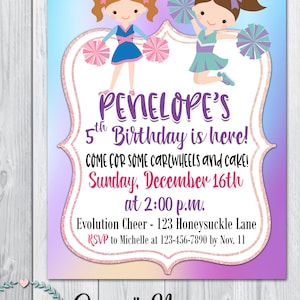 Cheer Inspired Birthday Invitation