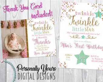 Twinkle Little Star Birthday Invitation