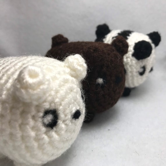 Bear Amigurumi- Bear Plush - Bear Amigurumi - Grizzly Bear- Panda Bear- Polar Bear - Kawaii Amigurumi - We Bare Bears Inspired