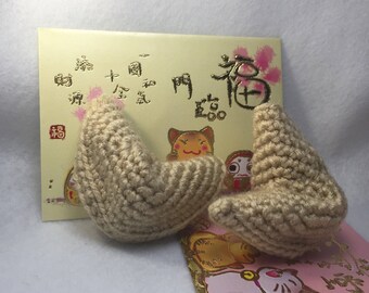 Crocheted Fortune Cookies- kawaii amigurumi -amigurumi - plushies
