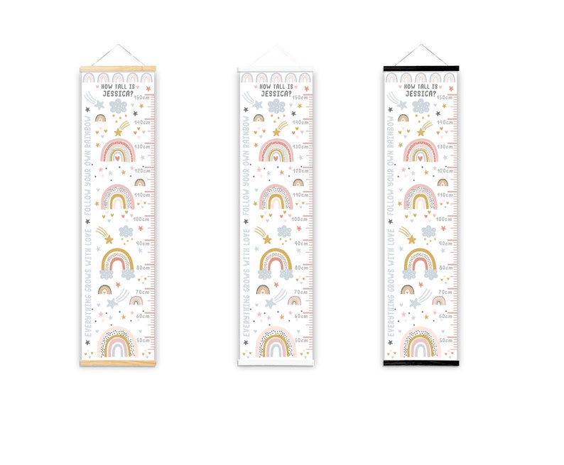 Personalised Height/ Growth Chart Rainbow Stars Beautiful Etsy Australia
