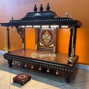 Solid-wood, 34W X 16D X 27H, pooja mandir