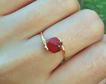 Red jasper ring Stone ring Red stone ring Mens red ring Men stone ring Resin ring Faced mens ring Thin mens ring Chakra ring Zodiac gift
