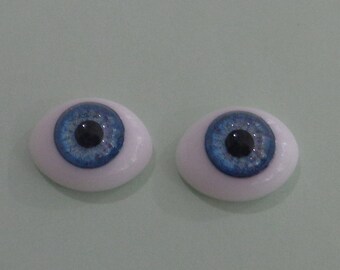 6MM DOLL EYES HAZEL GLASS FLAT OVAL