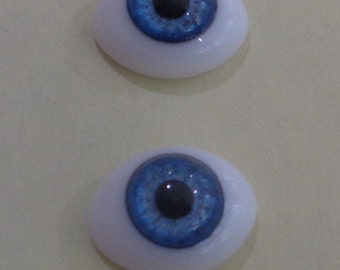 Doll Eyes - 16MM - glass - oval - Your choose  brown, hazel, GREEN, BLUE