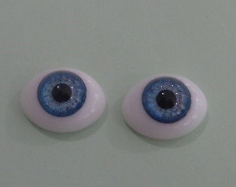 Doll Eyes - 12mm - Your Choose  of GREEN, HAZEL, BLUE, Brown - glass - oval