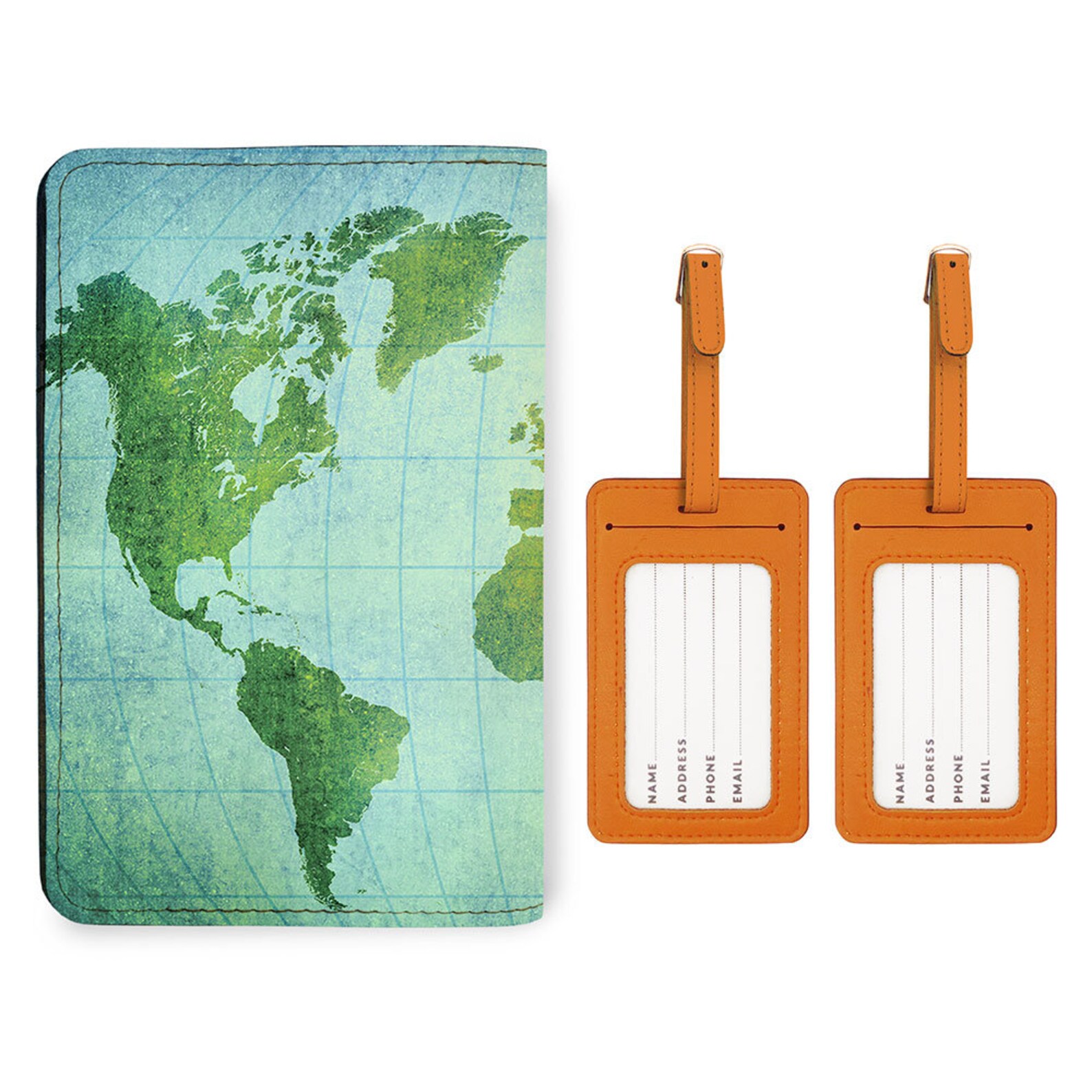 Personalized Passport Holder 2 Luggage Tag Matching Set Etsy