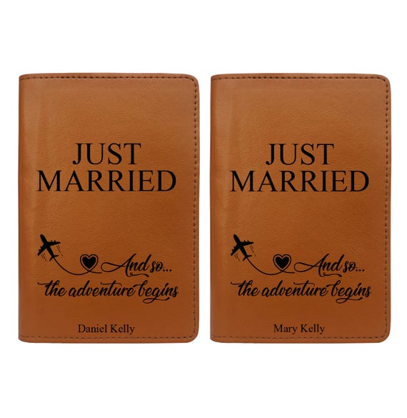 just married passport cover