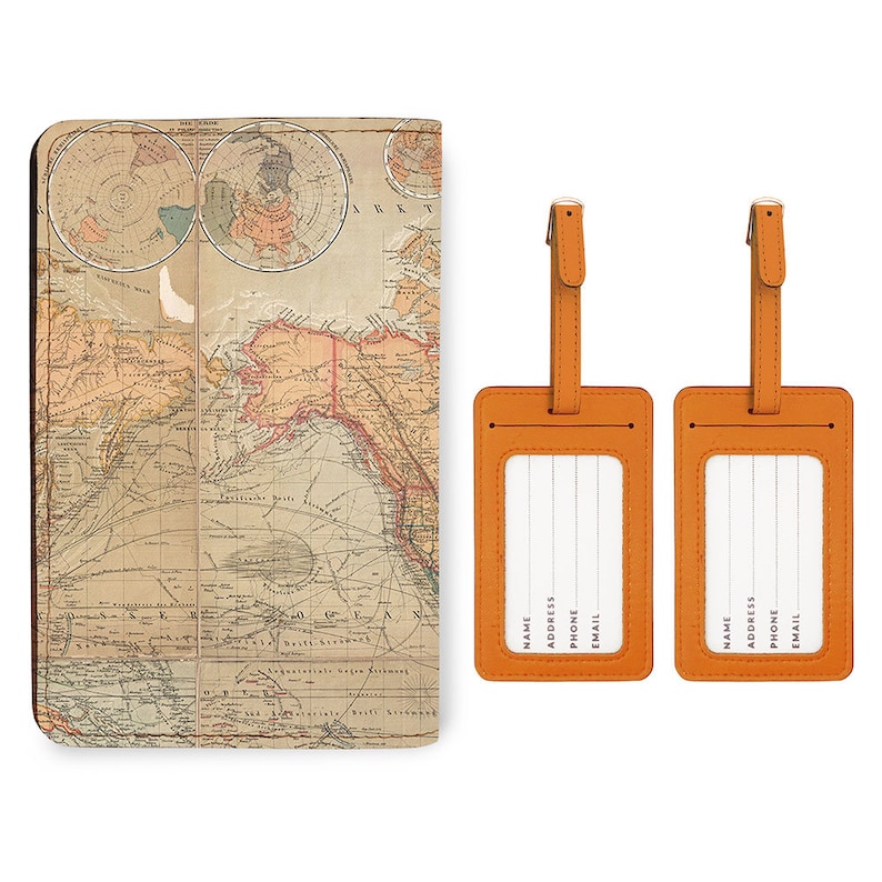 Travel Gifts Personalized Passport Holder 2 Luggage Tag Matching Set Wedding Gift Eat Well Travel Often Customized Passport Cover