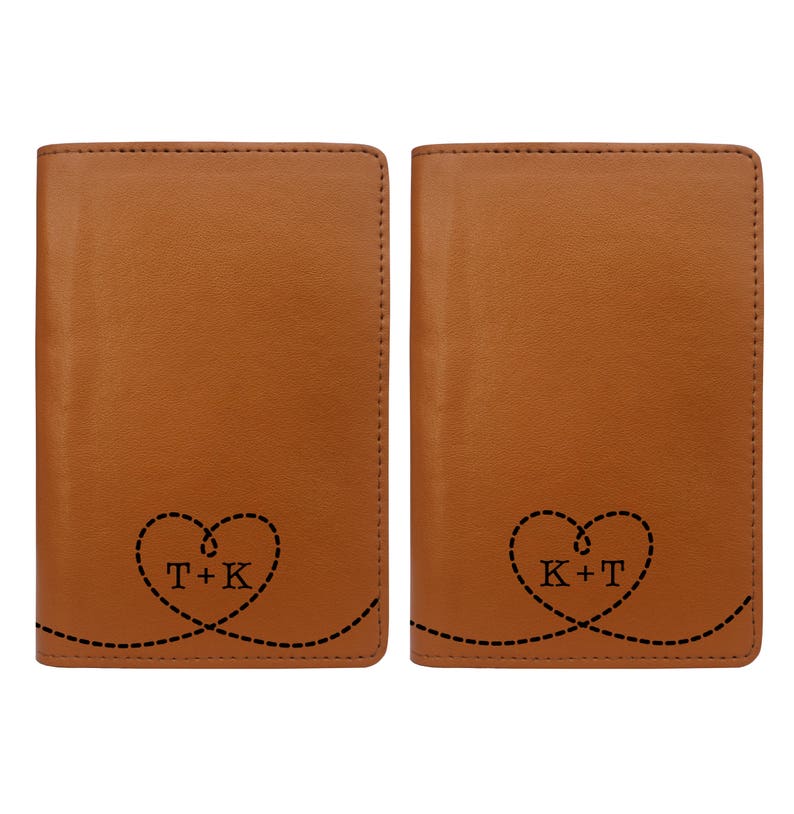 Couple Passport Holder Set of Two Personalized Passport Etsy