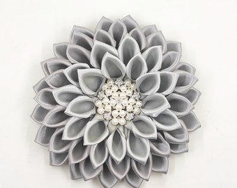 Alpha Kappa Alpha Sorority SILVER Monochrome Gradient AKA Silver Star Flower Corsage