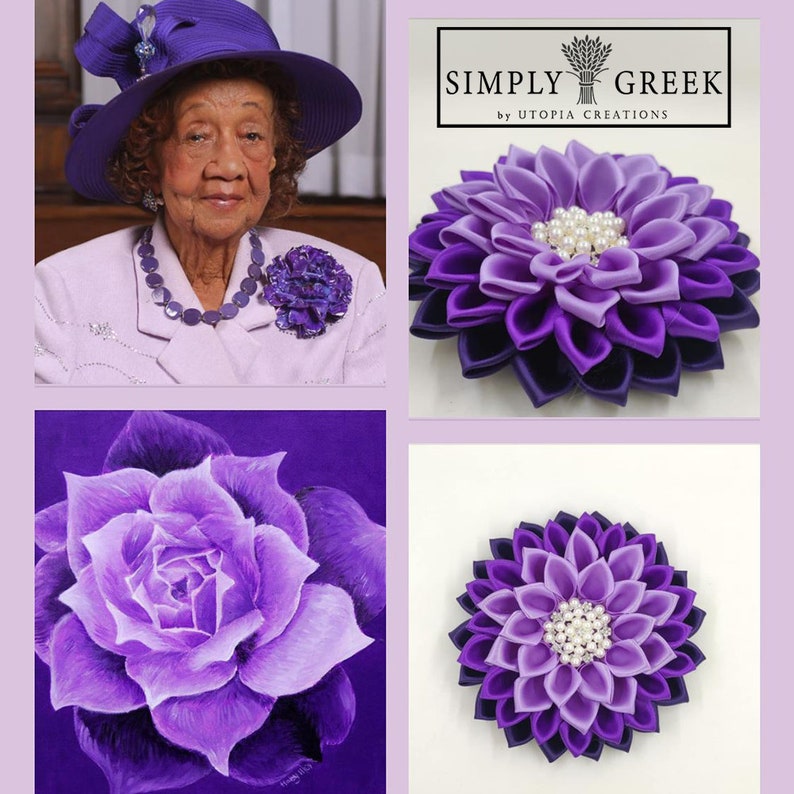 Monochromatic Purple Violet DST Inspired Flower Delta Sigma Theta Purple Flower Corsage image 1