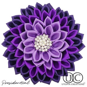 Monochromatic Purple Violet DST Inspired Flower Delta Sigma Theta Purple Flower Corsage Presidential (6") inches