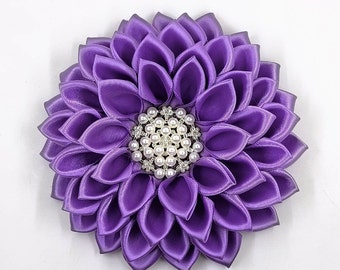 Solid Light Purple Ribbon Flower Corsage