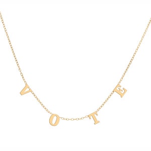 VOTE letter necklace - Michelle Vote Necklace - Vote necklace - Obama VOTE Necklace - Stainless Steel VOTE necklace