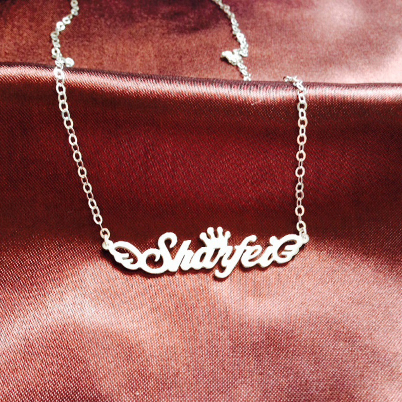 Rose Gold Name Necklace Name Necklace Cursive Name Necklace Etsy
