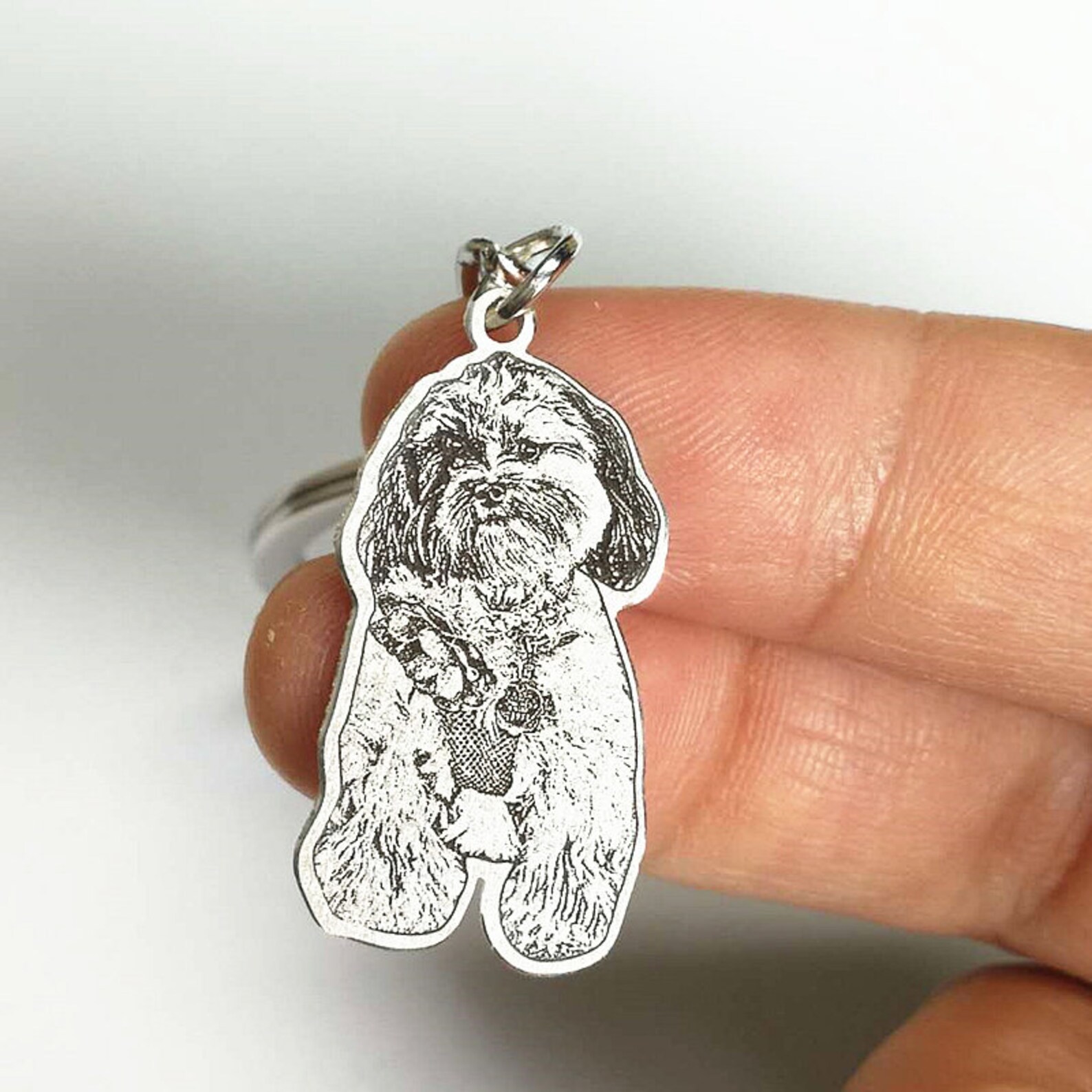 Custom Pet Dog Photo Keychain Picture Keepsake Key Ring Etsy