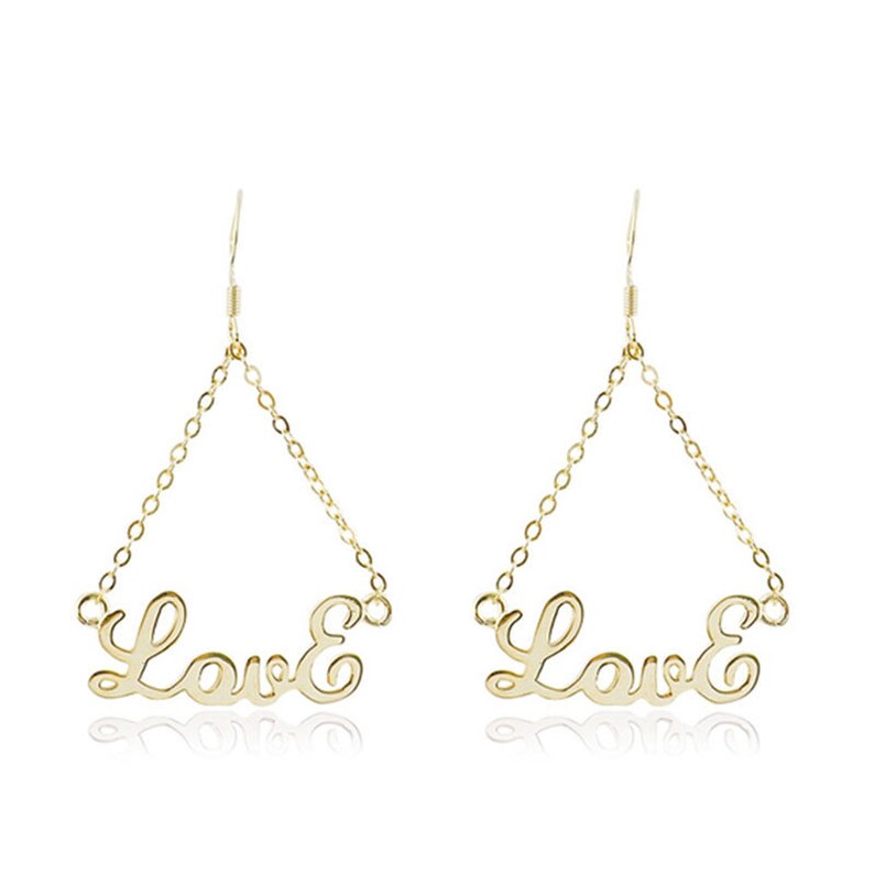 Custom Name Earring Personalized Silver Earring Nameplate Etsy