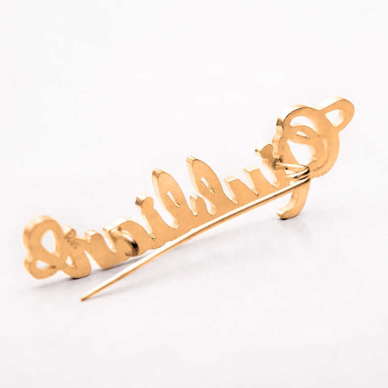 Custom Name Brooch Brooch Pin Gild Pin Silver Brooch Any Etsy