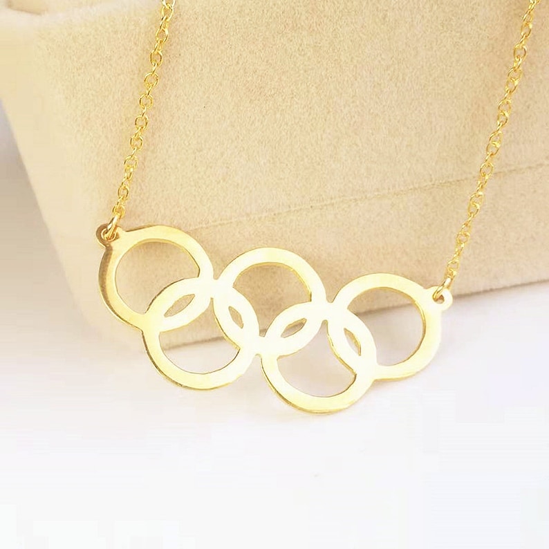 Custom Gold Silver NecklaceOlympic 5 Ring NecklaceRio Etsy