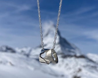 Matterhorn Peak Sterling Silver Necklace | Handcrafted Mountain Silhouette Pendant | Artisan Alpine Jewellery | Custom Mountain Jewellery