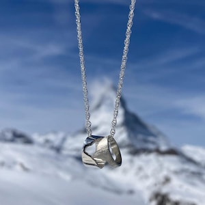 Matterhorn Peak Sterling Silver Necklace | Handcrafted Mountain Silhouette Pendant | Artisan Alpine Jewellery | Custom Mountain Jewellery