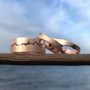 Rosegold Ring Küstenring Karte Schmuck Reise inspiriert Geschenk Rosegold Ehering Alternative Hochzeit Rosengold Bild 1