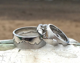 Platinum Coastline Ring | Custom Map Ring | Handmade Platinum Coast Ring | Map Jewellery | Alternative Wedding Ring | Travel Jewellery