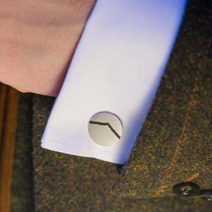 Custom Mountain Cufflinks | Handmade Silver Cufflinks | Personalised Mountain Gift | Recycled Sterling Silver