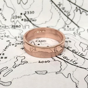 Rose Gold Ring | Mountain Ring | Handmade Wedding Ring | Landscape Ring | Mountain Jewelry | Unusual Wedding Ring