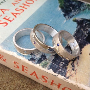 Personalisierte Edelstein-Küstenlinie Ring | Saphir Ring | Küstenring | Karte Schmuck | Amethyst Ring | Topas Ring | Benutzerdefinierte Karte Ring | Reisen