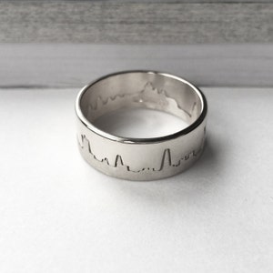 Personalised Silver City Skyline Ring Cityscape Ring Map Jewellery Skyline Ring City Lover Gift Unique Silver Ring image 3