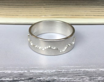 Custom Coastal Erosion Ring | Silver Map Ring | Map Jewellery | Handmade Ring | Coastline Ring | Coast Jewellery | Travel Inspired Gift