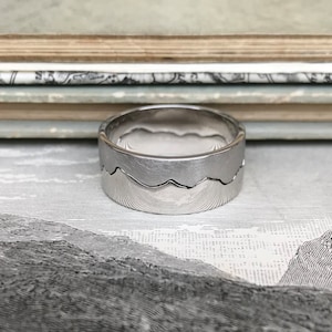 Platinum Mountain Ring | Custom Mountain Ring | Handmade Platinum Ring | Mountain Jewellery | Alternative Wedding Ring | Travel Jewellery