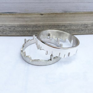 Personalised Silver City Skyline Ring Cityscape Ring Map Jewellery Skyline Ring City Lover Gift Unique Silver Ring image 2