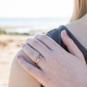 Rose Gold Coastline Ring Coast Ring Map Jewellery Travel Inspired Gift Rose Gold Wedding Ring Alternative Wedding Rose Gold image 2