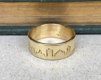 Gold City Skyline Ring | 18ct Yellow Gold Ring | Cityscape Ring