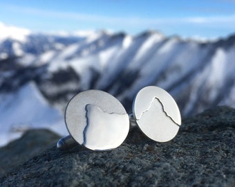 Mountain Landscape Cufflinks | Personalised Mountain Cufflinks | Mountain Jewellery | Landscape Jewellery | Skyline Jewellery | Climber Gift