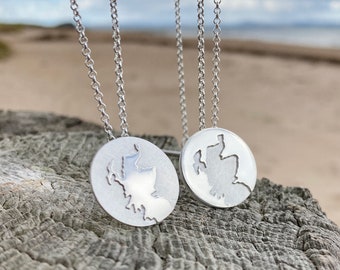 Scotland Map Disc Necklace