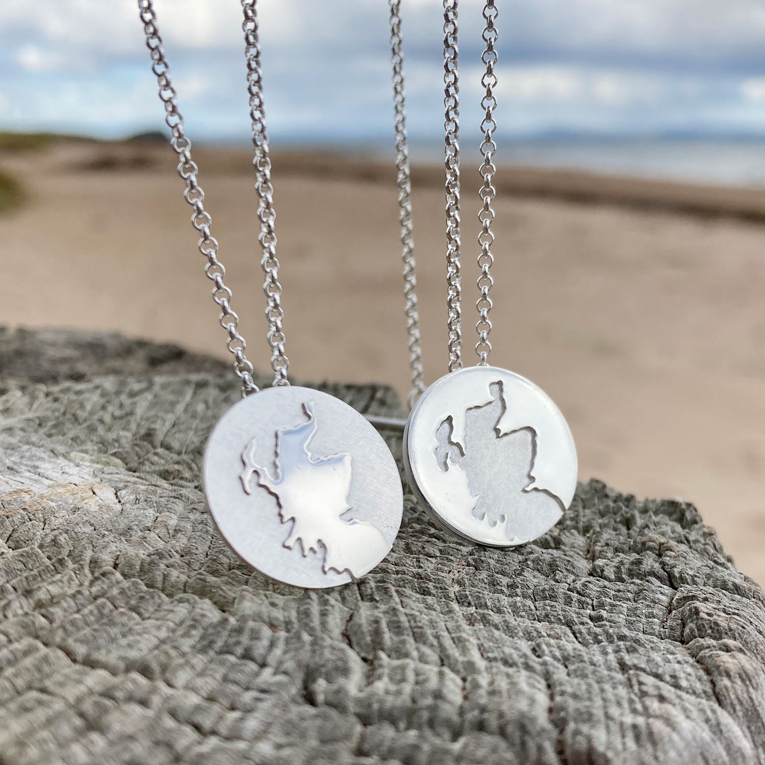 Scotland Map Disc Necklace