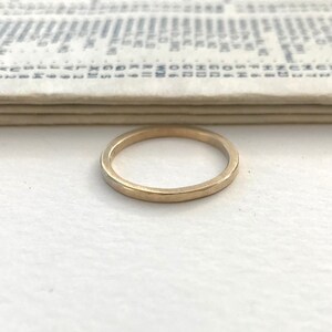 Slim Hammered Gold Ring image 7