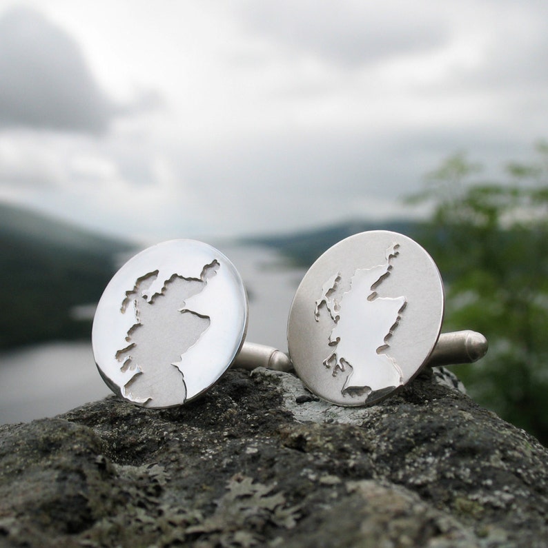 Custom Coastline Cufflinks Unique Map Cufflinks Map Jewellery Travel Inspired Gift Groomsmen Gift Silver Map Cufflinks image 5