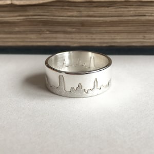 Personalised Silver City Skyline Ring Cityscape Ring Map Jewellery Skyline Ring City Lover Gift Unique Silver Ring image 10