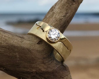 Diamond Engagement Coastline Ring | Coast Ring | Map Ring | Ethical Jewellery
