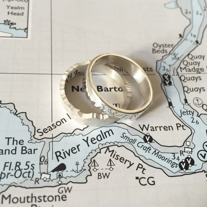 Handmade Silver River Thames London Ring London Jewellery River Ring Custom Wedding Band Landscape Jewellery Map Jewelry Thames image 5