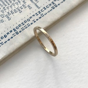 Slim Hammered Gold Ring image 6