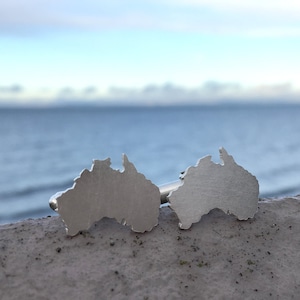 Australien Manschettenknöpfe | Handgefertigte Manschettenknöpfe silber | Australien Geschenk
