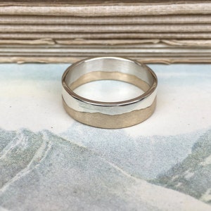 Gold Mountain Ring | Two Tone Gold Ring | 9ct white and 9ct yellow gold mountain ring | Landscape Ring