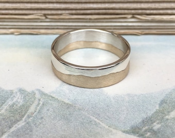 Gold Mountain Ring | Two Tone Gold Ring | 9ct white and 9ct yellow gold mountain ring | Landscape Ring